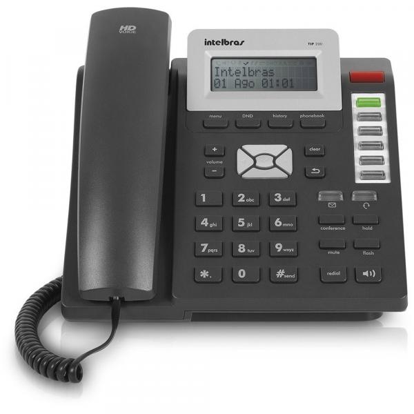 Telefone com Fio Intelbras IP VoIP TIP200-Lite 4061800 Preto - para PABX - Intelbras
