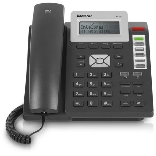 Telefone com Fio Intelbras Ip Voip Tip200-lite Preto, para Pabx - 4061800