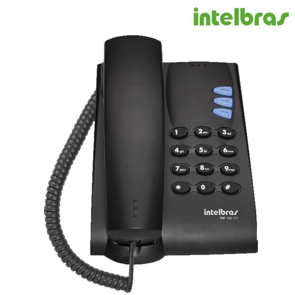 Telefone com Fio Intelbras IP VoIP TIP100-Lite 4060004 Preto - para PABX - Intelbras