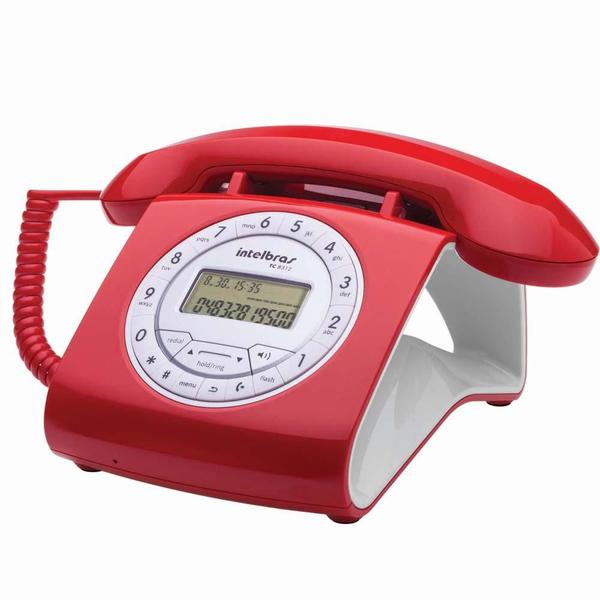 Telefone com Fio Intelbras Retrô TC8312 - Vermelho