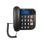 Telefone Com Fio Intelbras Tok Fácil ID c/ Identificador de Chamada Viva Voz Preto