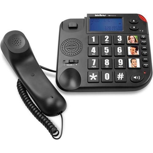 Telefone com Fio Intelbras Tok Fácil Id com Identificação de Chamadas e Viva-Voz - Preto
