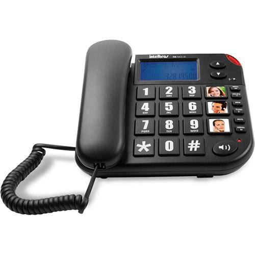 Telefone com Fio Intelbras TOK Fácil ID com Identificação de Chamadas e Viva-voz - Preto