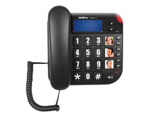 Telefone com Fio Intelbras Tok Facil ID - Identificador de Chamada Viva Voz Preto