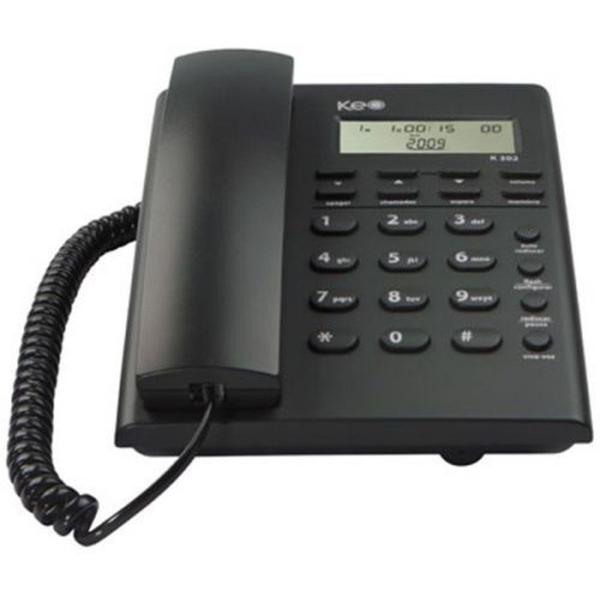 Telefone com Fio Keo K302 com Identificador de Chamada e Despertador - Preto