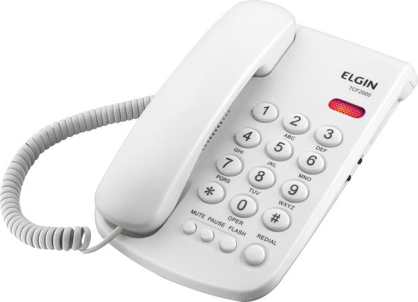 Telefone com Fio Tcf 2000 B - Chave de Bloqueio - Indicação - Elgin