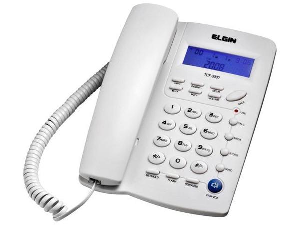 Telefone com Fio TCF 3000 Branco Elgin