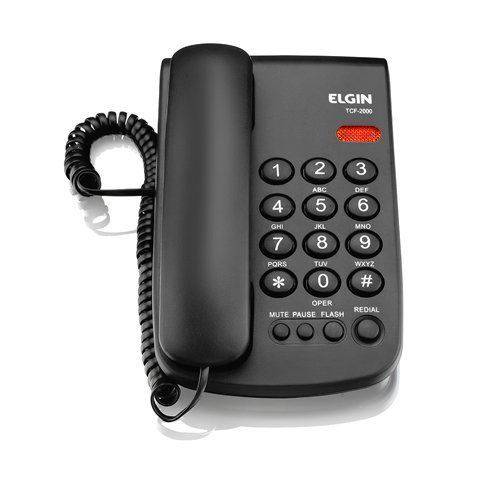 Telefone com Fio TCF 2000 Preto ELGIN