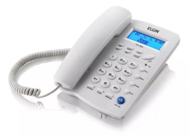 TELEFONE COM FIO TCF3000 ELGIN Branco
