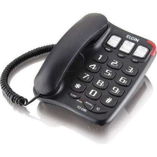 Telefone com Fio - Viva Voz - Números de Fácil Visualização (3 Idade) - Tcf 2300 Preto