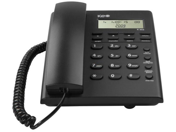 Telefone com Identificador de Chamadas - 16 Tipos de Campainhas - Keo K302