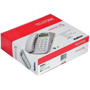 Telefone com Identificador de Chamadas Company Id Branco - Chave de Bloqueio - Funções Flash Mute