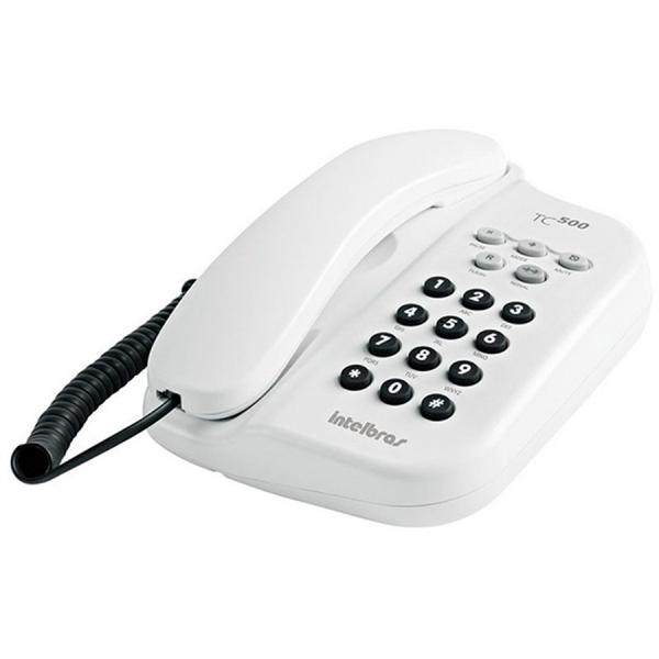 Telefone de Mesa com Fio Branco Tc500 Intelbras