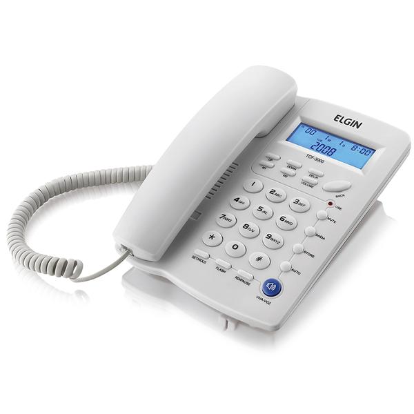 Telefone de Mesa com Identificador de Chamadas Gelo TCF3000 - Elgin - Elgin