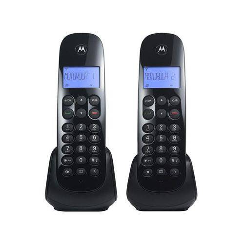 Telefone Dect S/ Fio Digital C/ Ident. de Chamadas, Viva-Voz + 1 Ramal, Preto - MOTO750-MRD2