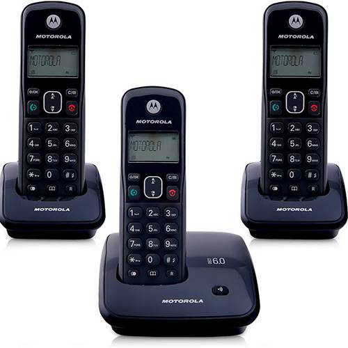 Tudo sobre 'Telefone DECT Sem Fio Digital com Identificador de Chamadas e 2 Ramais Auri 2000-MRD3 Motorola'