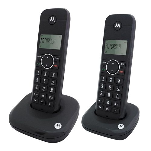 Telefone Digital Sem Fio +1 Ramal Motorola Moto500id-2 com Identificador de Chamadas Preto