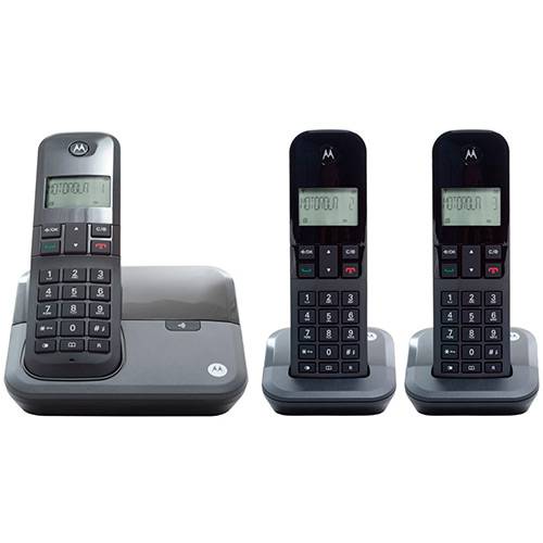 Tamanhos, Medidas e Dimensões do produto Telefone Digital Sem Fio Moto 3000MRD3 com Identificador de Chamadas + 2 Ramais - Motorola