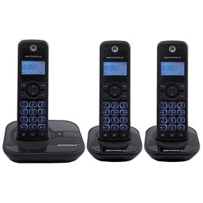 Telefone Digital Sem Fio Motorola Dect 6.0 Gate 4500 com Identificador de Chamadas, Viva-Voz, Visor e Teclado Iluminados + 2 Ramais - Preto