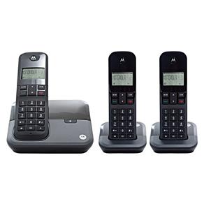 Telefone Digital Sem Fio Motorola MOTO3000 MRD3 com Identificador de Chamadas e 2 Ramais - Preto