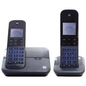 Telefone Digital Sem Fio Motorola MOTO6000 MRD2 com Identificador de Chamadas, Viva-voz, Visor e Teclado Iluminados e 1 Ramal - Preto