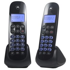 Telefone Digital Sem Fio Motorola MOTO750-MRD2 com Identificador de Chamadas, Viva-voz, Visor, Teclado Iluminado e 1 Ramal - Preto