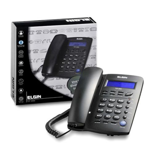 Telefone Elgin com Fio com Identificador de Chamadas TCF-3000 Preto