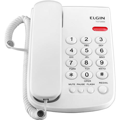 Telefone Fixo com Fio Elgin TCF2000 Branco