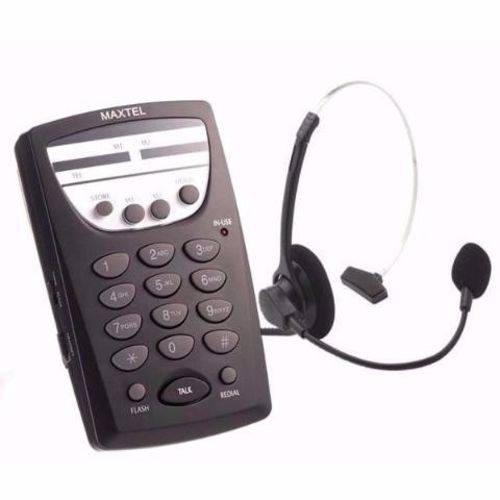 Telefone Fixo com Fio Fone Headset Maxtel Rj11 Telemarketing