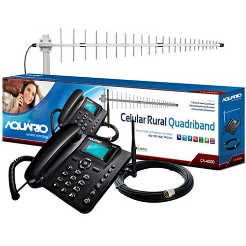 Telefone Fixo GSM Antena Externa Preto Aquário Bivolt CA400