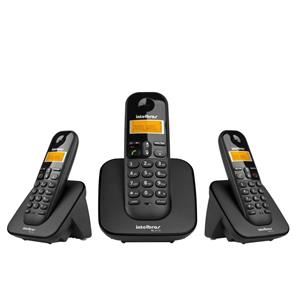 Telefone Fixo Sem Fio com 2 Ramal Adicional Preto Bina TS 3110 Intelbras Melhor da Categoria