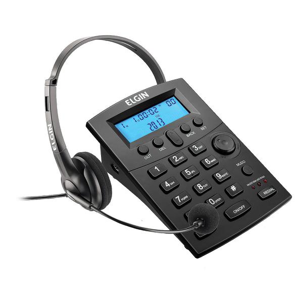 Telefone Headset com Identificador de Chamadas Hst-8000 Pret - Elgin