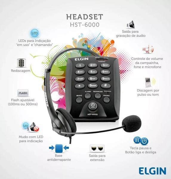Telefone Headset Hst6000 Elgin