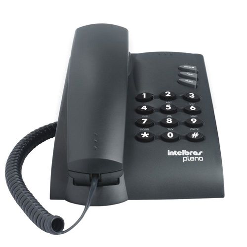 Telefone Intelbras Pleno - 4080051 - com Fio S/ Chave de Bloqueio - Preto