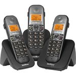Telefone Intelbras Sem Fio TS 5123 Base e 2 Ramais - Preto - 4125123