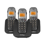 Telefone intelbras sem fio ts 5123 base e 2 ramais - preto - 4125123