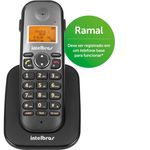 Telefone Intelbras Sem Fio TS 5121 Ramal - Preto - 4125121