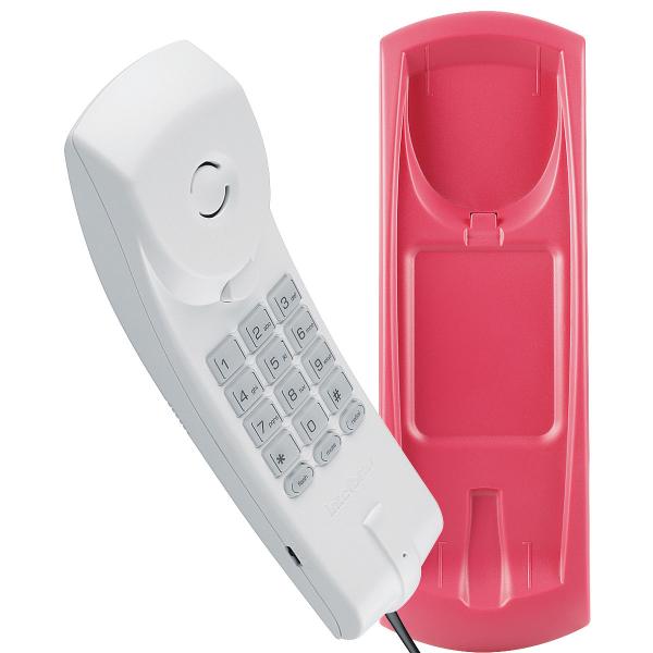 Telefone Intelbras TC 20 Cinza Ártico com Rosa com Fio