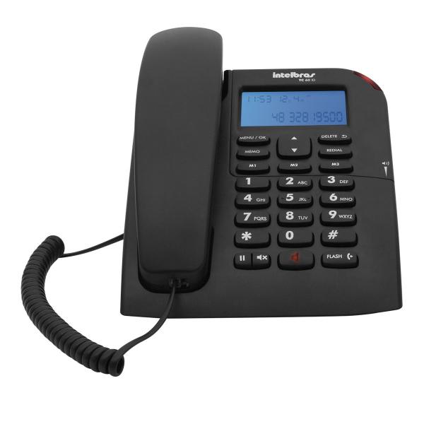 Telefone Intelbras TC60ID Viva-Voz e Identificador de Chamadas com Fio - Preto