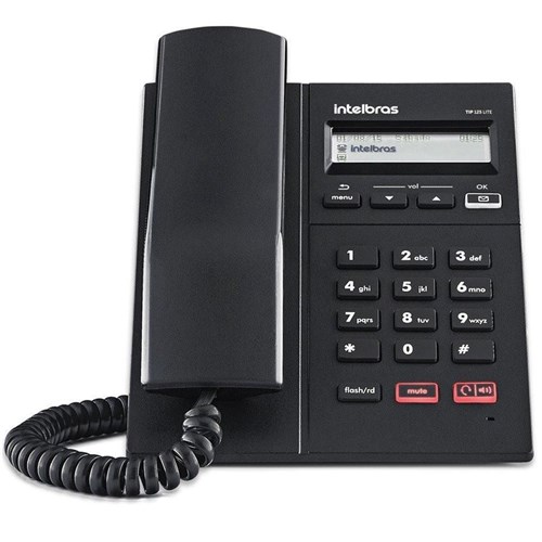 Telefone Ip Intelbras com Fio Tip 125i Preto