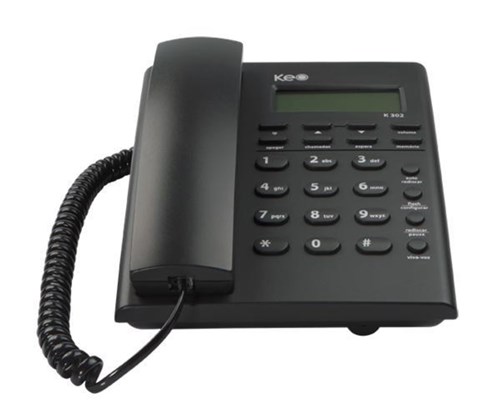 Telefone Keo K302, Identificador de Chamada, Despertador - Grafite