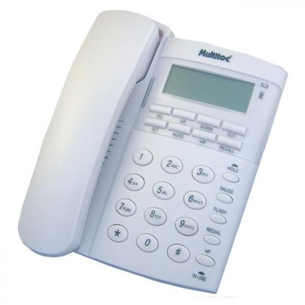 Telefone Multitoc Office ID com Fio Branco com ID e Viva VOZ