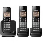 Telefone Panasonic Kx-tgc353 Sem Fio C/ Bina 3 Aparelhos - Preto 110v