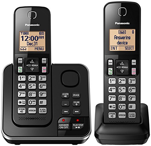 Telefone Panasonic Kx-Tgc362 Sem Fio 2 Aparelhos Atendedor de Chamadas e Bina Preto