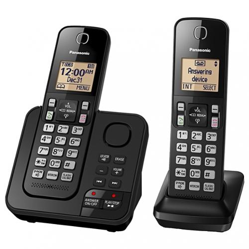 Telefone Panasonic Kx-Tgc362 Sem Fio com 2 Aparelhos Atendedor de Chamadas e Bina - Preto