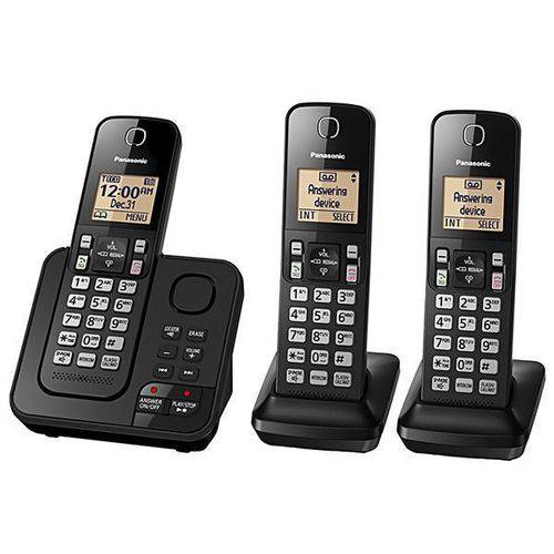Tudo sobre 'Telefone Panasonic Tgc363 Sem Fio- 3 Aparelhos- Bina- Atendedor de Chamadas - Pr'