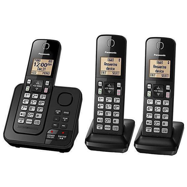 Telefone Panasonic TGC363 Sem Fio/ 3 Aparelhos/ Bina/ Atendedor de Chamadas - Preto