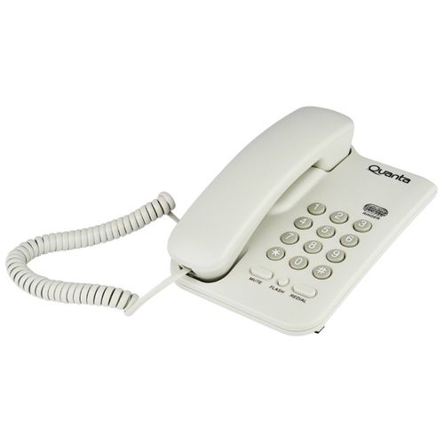 Telefone Quanta Qttel1005 com Bina e com Fio Branco