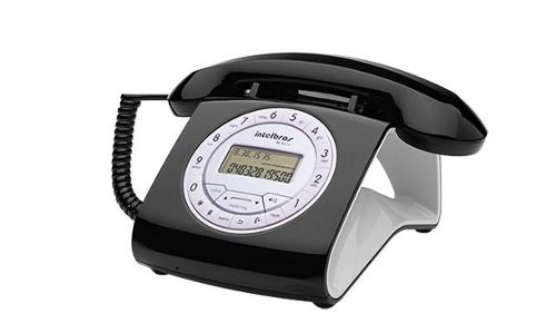 Telefone Retro Preto Intelbras TC 8312 TC8312