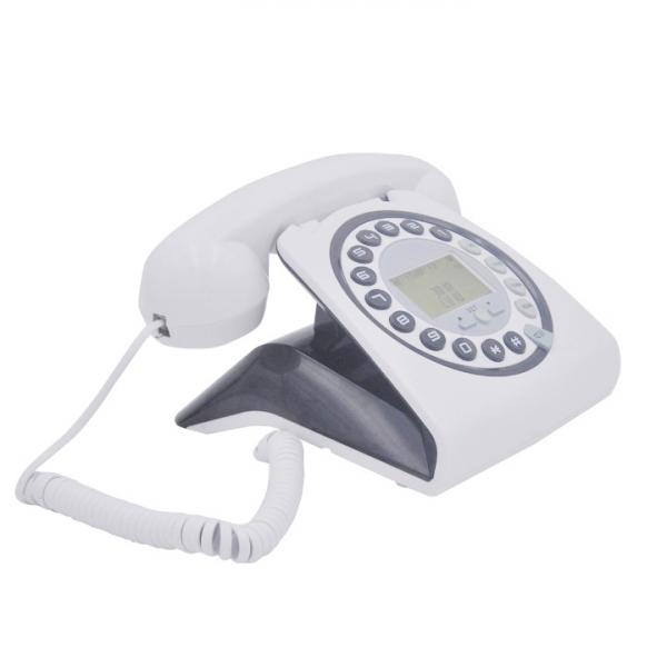 Telefone Retrô Vintage Antigo com Identificador Cor Branco - Teem